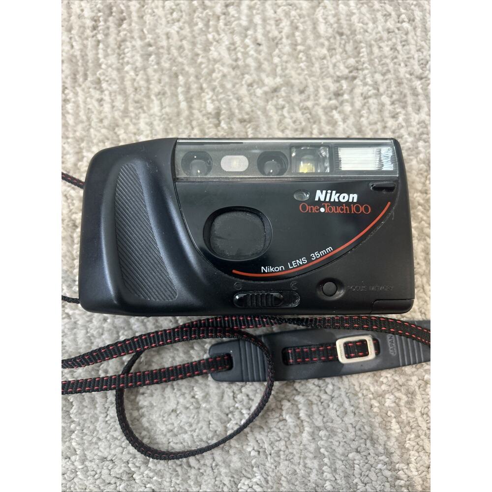 Nikon One Touch 100 35mm Point & Shoot Film Camera Tested & Works Focus Memory